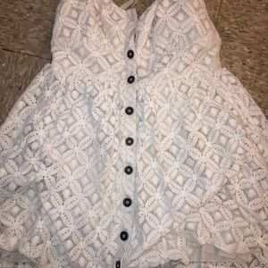 Cute pattern white dress